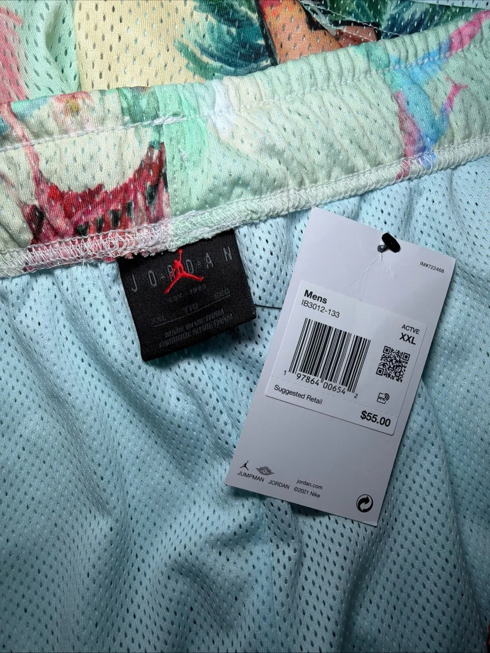 Nike Jordan Essentials Men's Printed Mesh Shorts Flamingos IB3012-133 XXL NWT